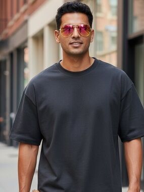 Ray-Ban Aviator Sunglasses RB3025 58m Gold Frame & Pink Yellow Flash Lens unisex